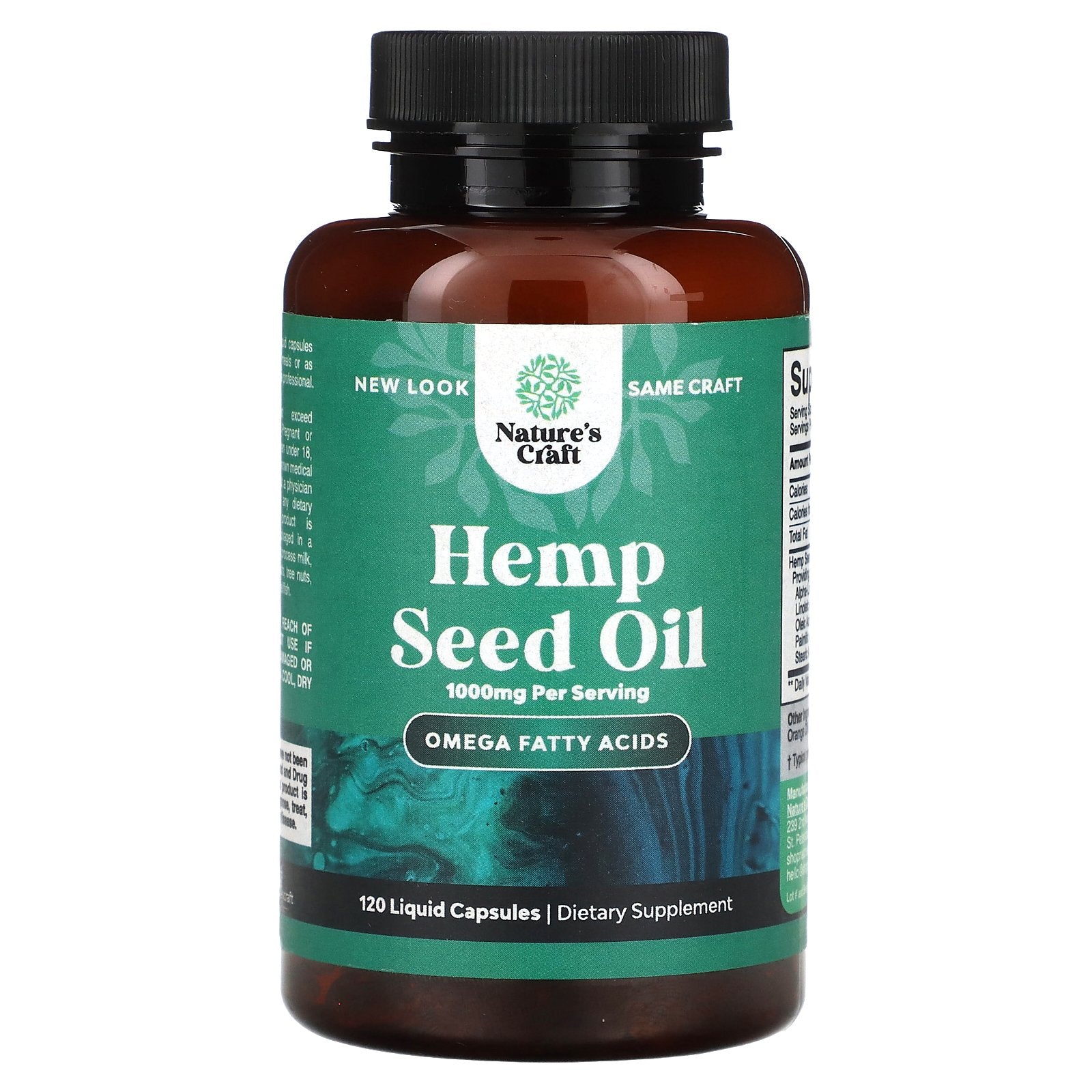 Nature's Craft, Hemp Seed Oil, 500 mg, 120 Liquid Capsules