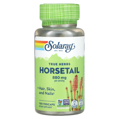 Solaray, True Herbs, Horsetail, 880 mg, 100 VegCaps (440 mg per Capsule)