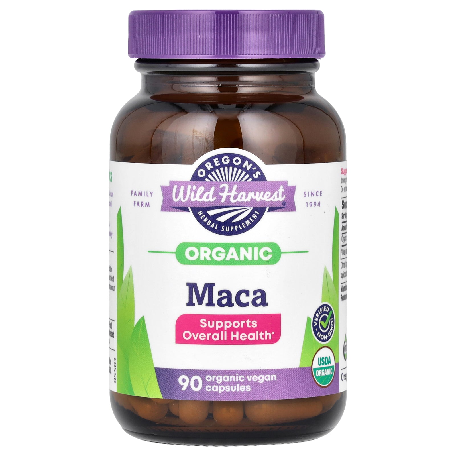 Oregon's Wild Harvest, Organic Maca, 90 Organic Vegan Capsules (615 mg per Capsule)