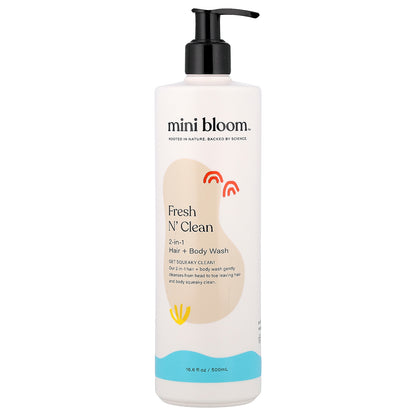 Mini Bloom, Fresh N' Clean, 2-in-1 Hair + Body Wash, 16.6 fl oz (500 ml)