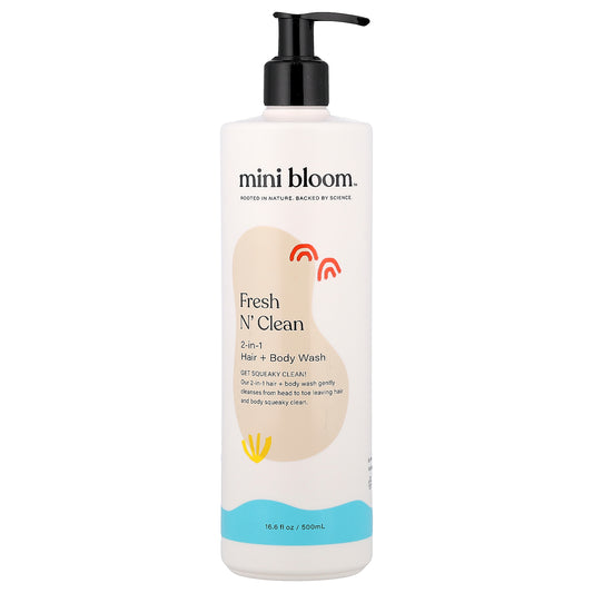 Mini Bloom, Fresh N' Clean, 2-in-1 Hair + Body Wash, 16.6 fl oz (500 ml)