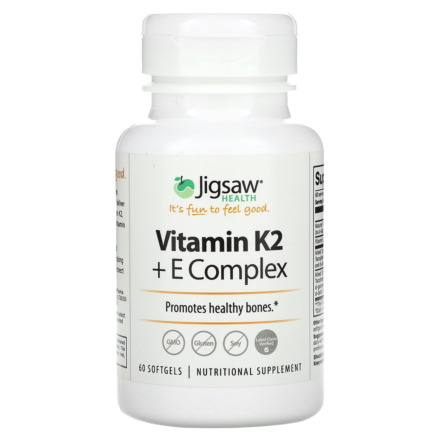 Jigsaw Health, Vitamin K2 + E Complex , 60 Softgels