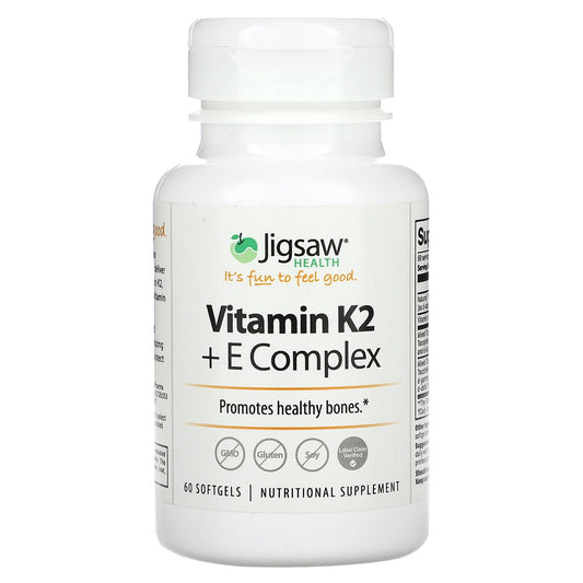 Jigsaw Health, Vitamin K2 + E Complex , 60 Softgels