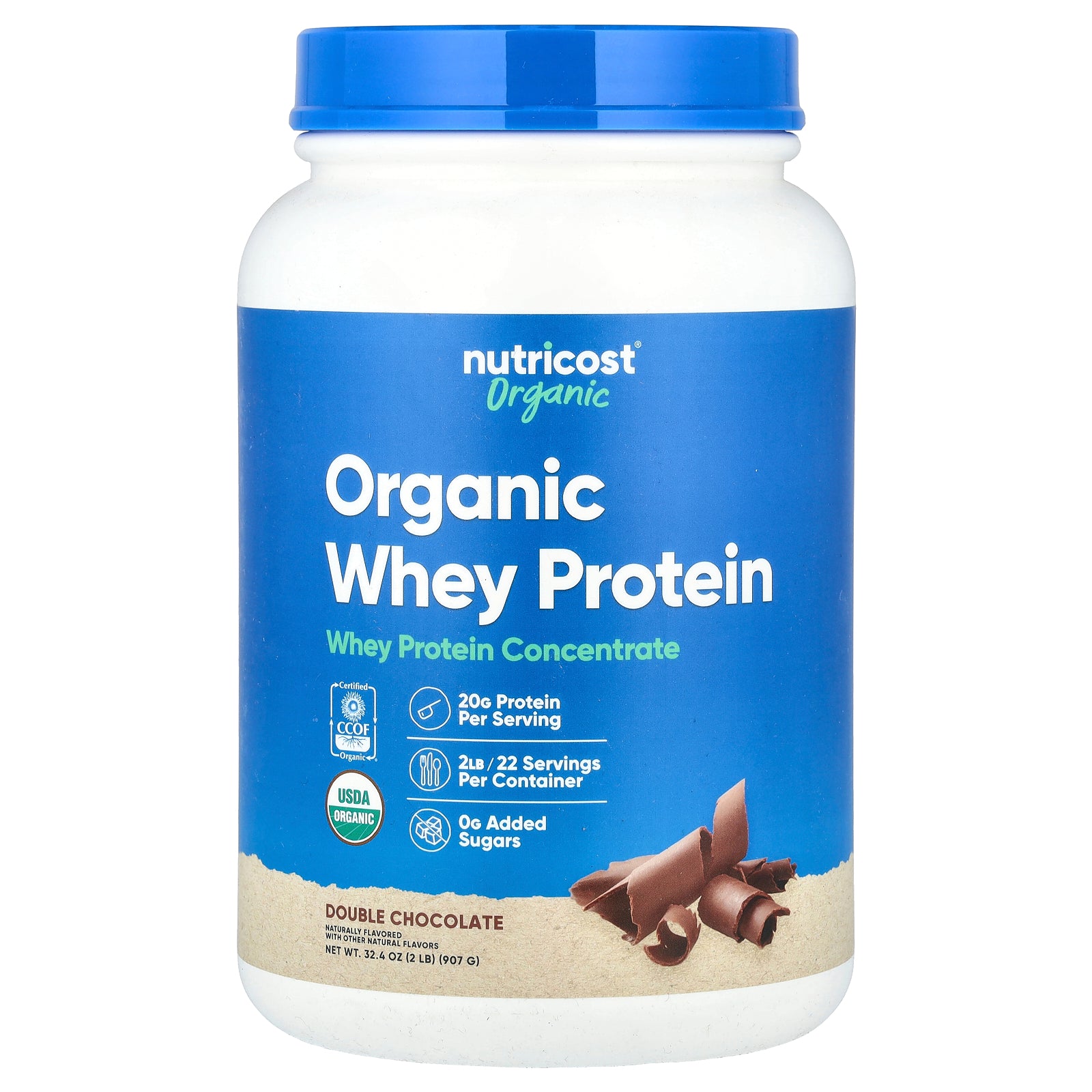 Nutricost, Organic Whey Protein, Double Chocolate, 2 lb (907 g)