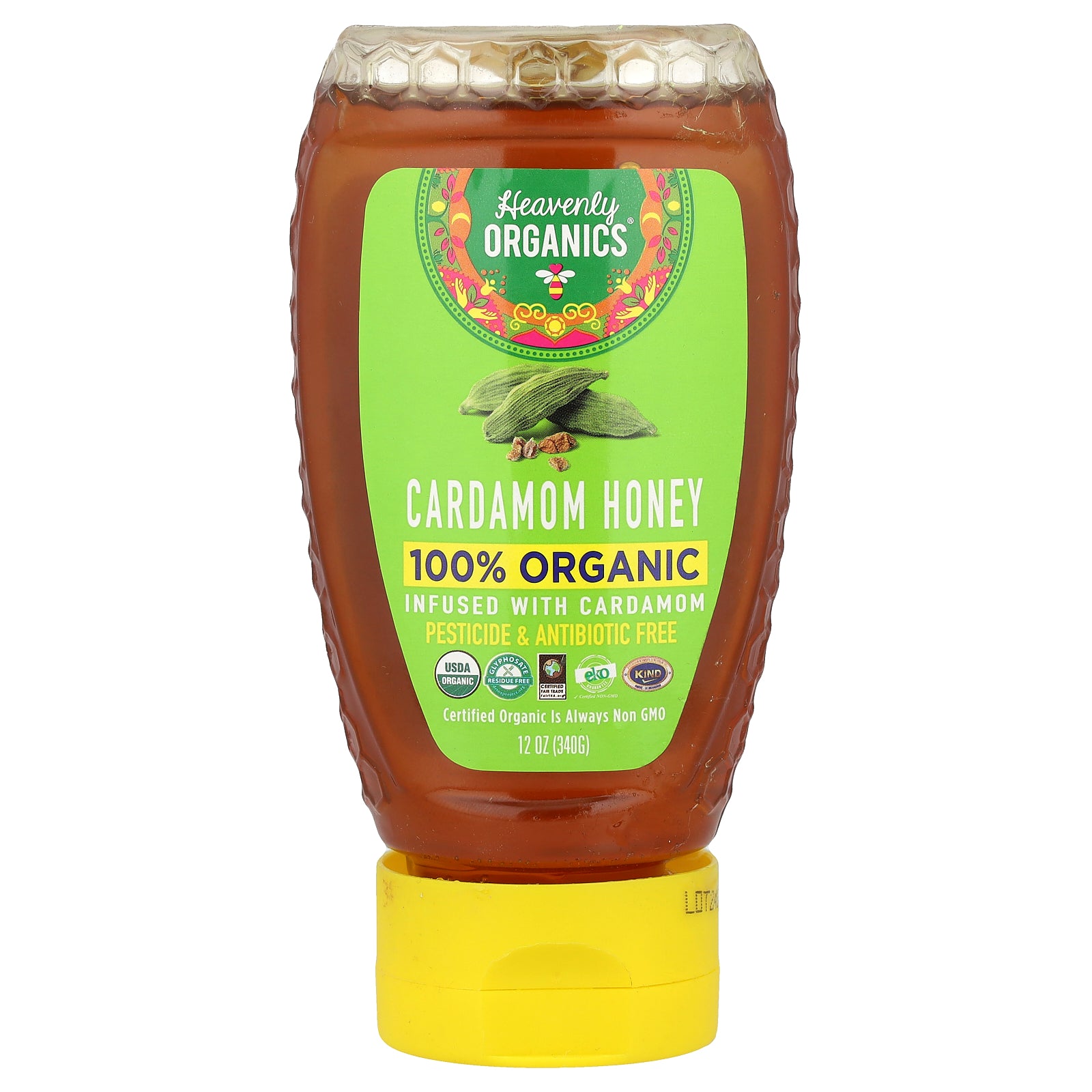 Heavenly Organics, 100% Organic Cardamom Honey, 12 oz (340 g)
