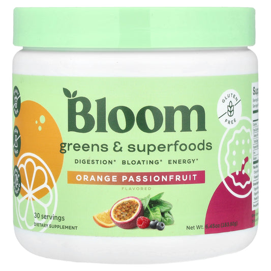 Bloom, Greens & Superfoods, Orange Passionfruit, 6.45 oz (183.6 g)