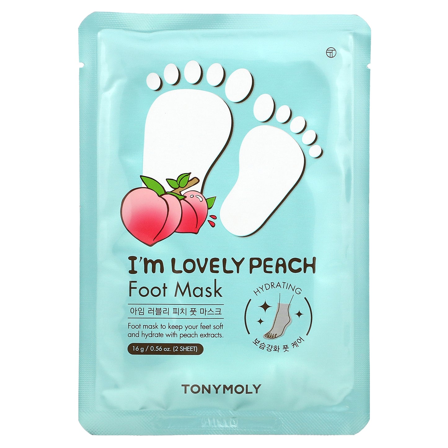 TonyMoly, I'm Lovely Peach, Foot Mask, 1 Pair, 0.56 oz (16 g)