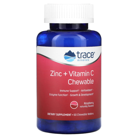 Trace, Zinc + Vitamin C Chewable, Raspberry, 60 Chewable Wafers