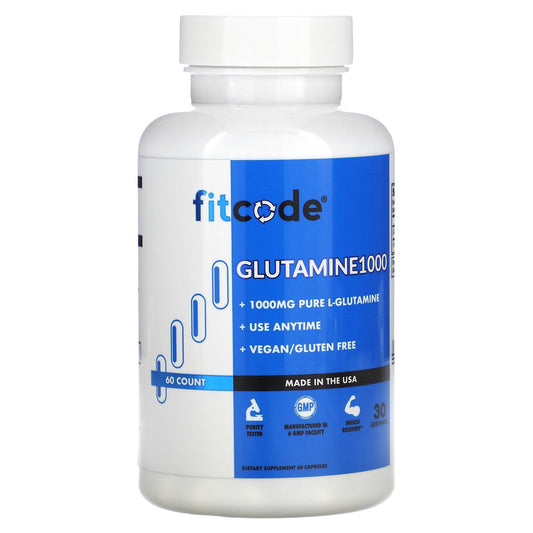 fitcode, Glutamine1000, 1,000 mg, 60 Capsules (500 mg per Capsule)