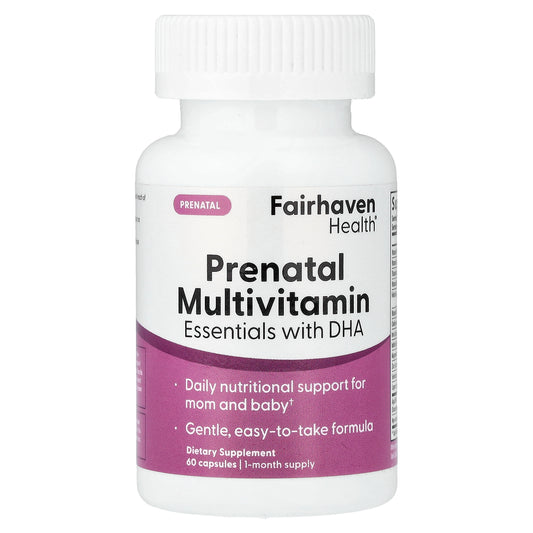 Fairhaven Health, Prenatal Multivitamin Essentials with DHA, Lemon Essenced, 60 Capsules