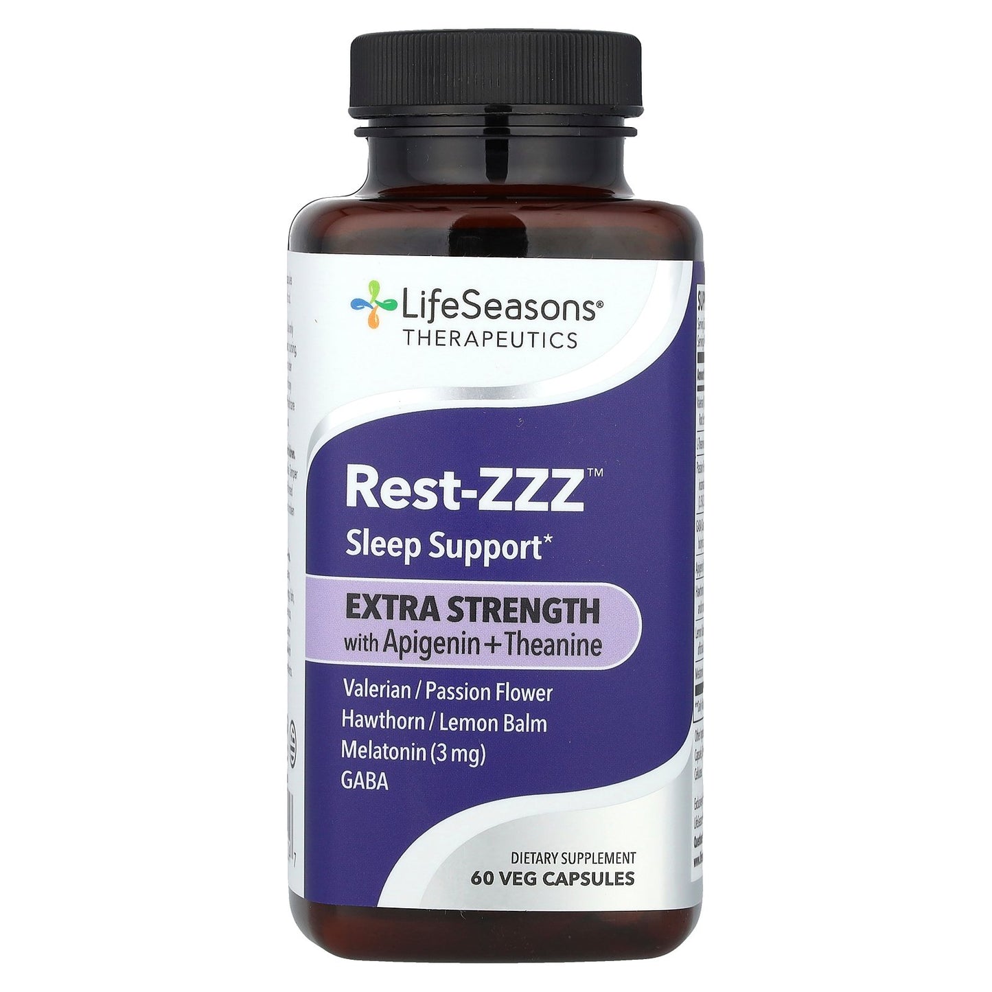 LifeSeasons, Therapeutics, Rest-ZZZ™ With Apigenin +Theanine, 60 Veg Capsules