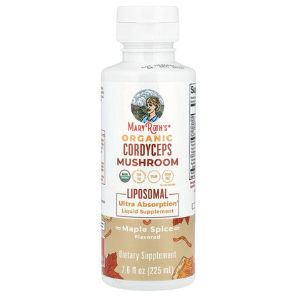 MaryRuth's, Organic Cordyceps Mushroom Liposomal, Maple Spice, 7.6 fl oz (225 ml)