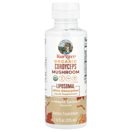 MaryRuth's, Organic Cordyceps Mushroom Liposomal, Maple Spice, 7.6 fl oz (225 ml)
