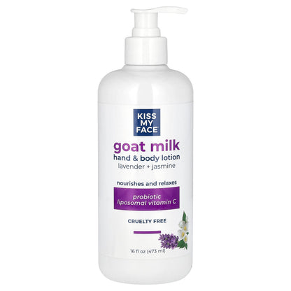 Kiss My Face, Goat Milk Hand & Body Lotion, Lavender + Jasmine, 16 fl oz (473 ml)