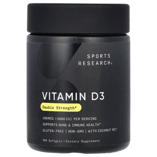 Sports Research, Vitamin D3, 100 mcg (4,000 IU), 360 Softgels