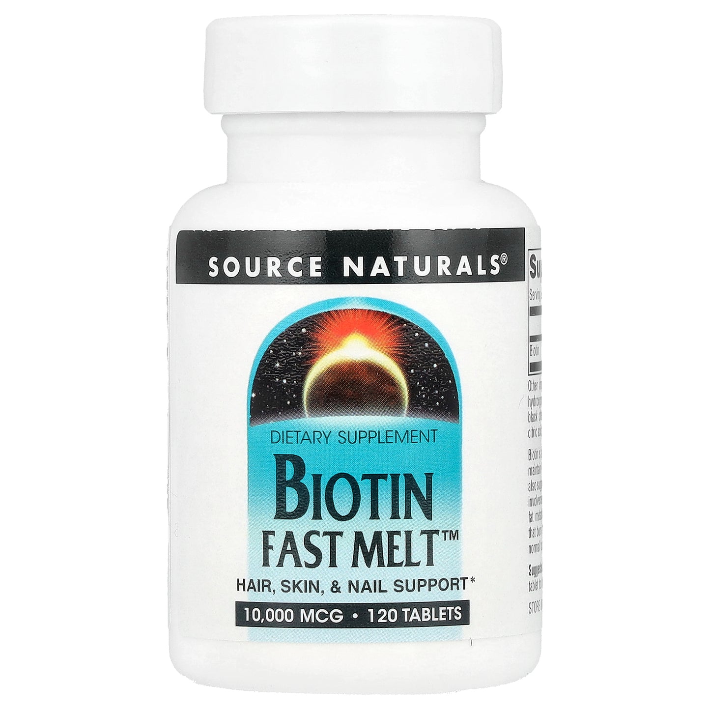 Source Naturals, Biotin Fast Melt™, 10,000 mcg, 120 Tablets