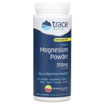 Trace, Stress-X, Magnesium Powder, Raspberry Lemon, 350 mg, 1.01 lb (460 g)