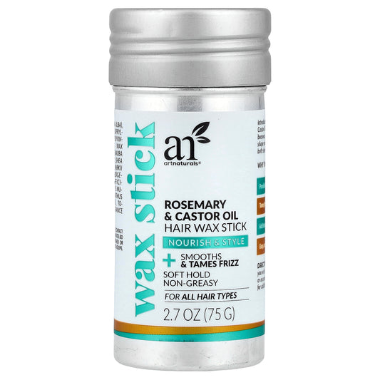 artnaturals, Rosemary & Castor Oil Hair Wax Stick, For All Hair Types, 2.7 oz (75 g)