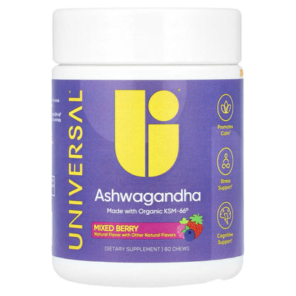 Universal U, Ashwagandha, Mixed Berry, 60 Chews