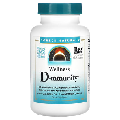 Source Naturals, Wellness D-mmunity, 5,000 IU, 120 Vegetarian Capsules (2,500 IU per Capsule)