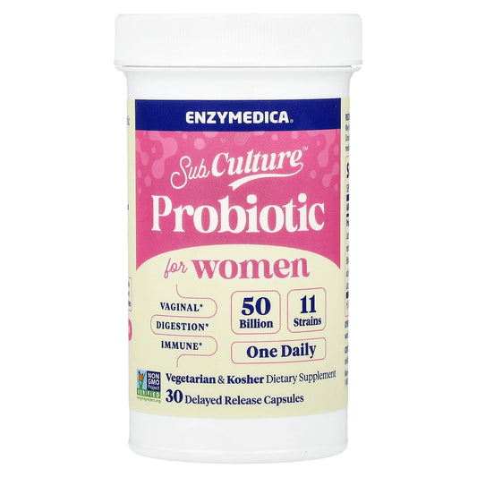 Enzymedica, SubCulture™ Probiotic For Women, 50 Billion, 30 Delayed Release Capsules