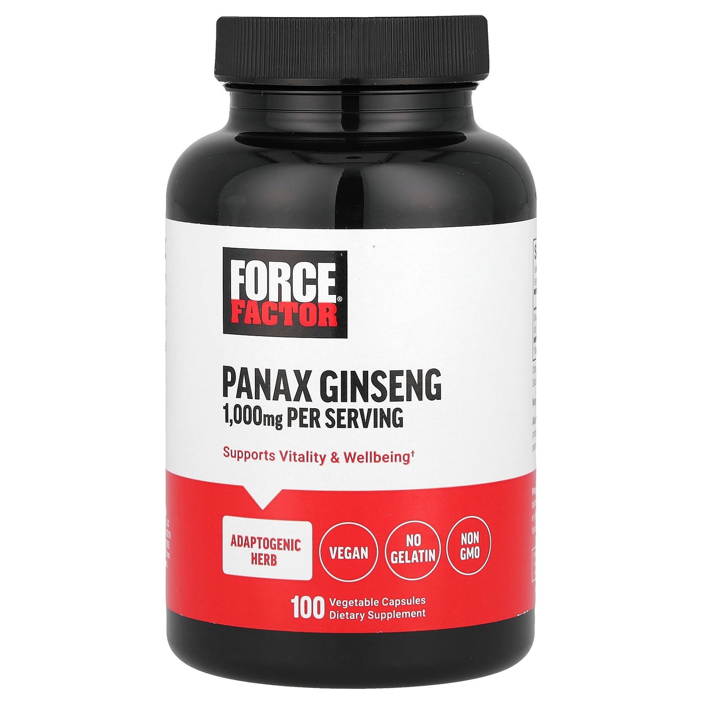 Force Factor, Panax Ginseng, 100 Vegetable Capsules (500 mg per Capsule)
