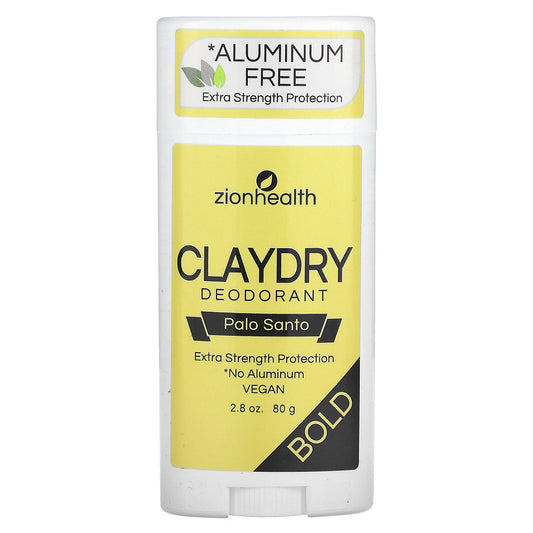 Zion Health, Bold, Claydry Deodorant, Palo Santo, 2.8 oz (80 g)