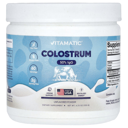 Vitamatic, Colostrum, Unflavored, 4.23 oz (120 g)