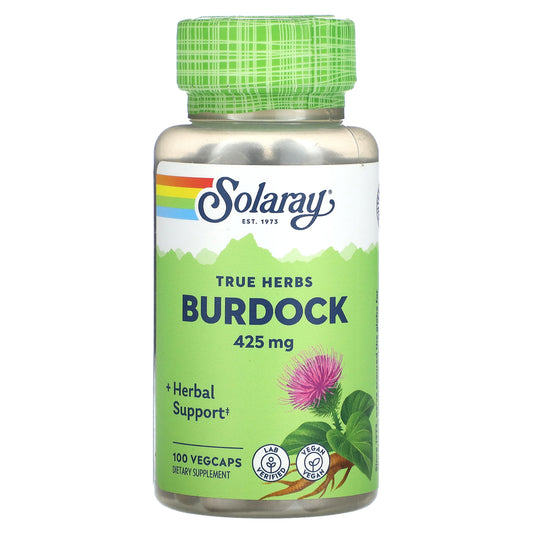 Solaray, True Herbs, Burdock, 425 mg, 100 VegCaps