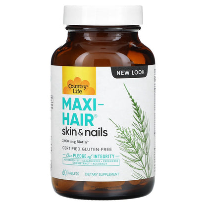 Country Life, Maxi-Hair, Skin & Nails, 60 Tablets