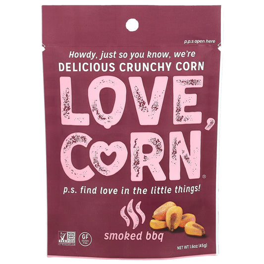 Love Corn, Crunchy Corn, Smoked BBQ, 1.6 oz (45 g)