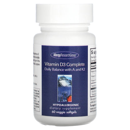 Allergy Research Group, Vitamin D3 Complete, 60 Veggie Softgels