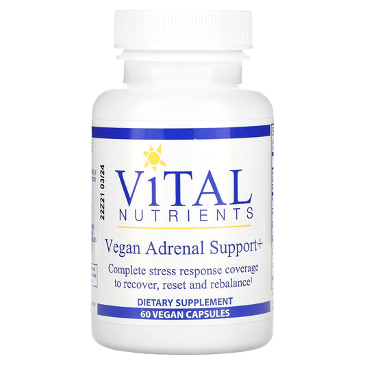 Vital Nutrients, Vegan Adrenal Support+, 60 Vegan Capsules