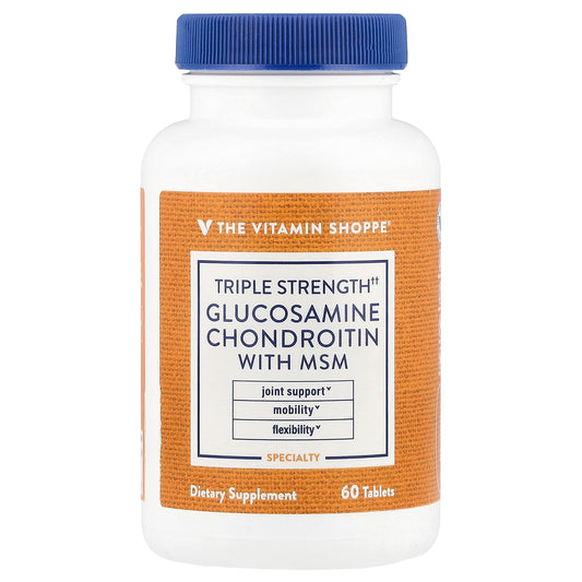The Vitamin Shoppe, Triple Strength Glucosamine Chondroitin With MSM, 60 Tablets