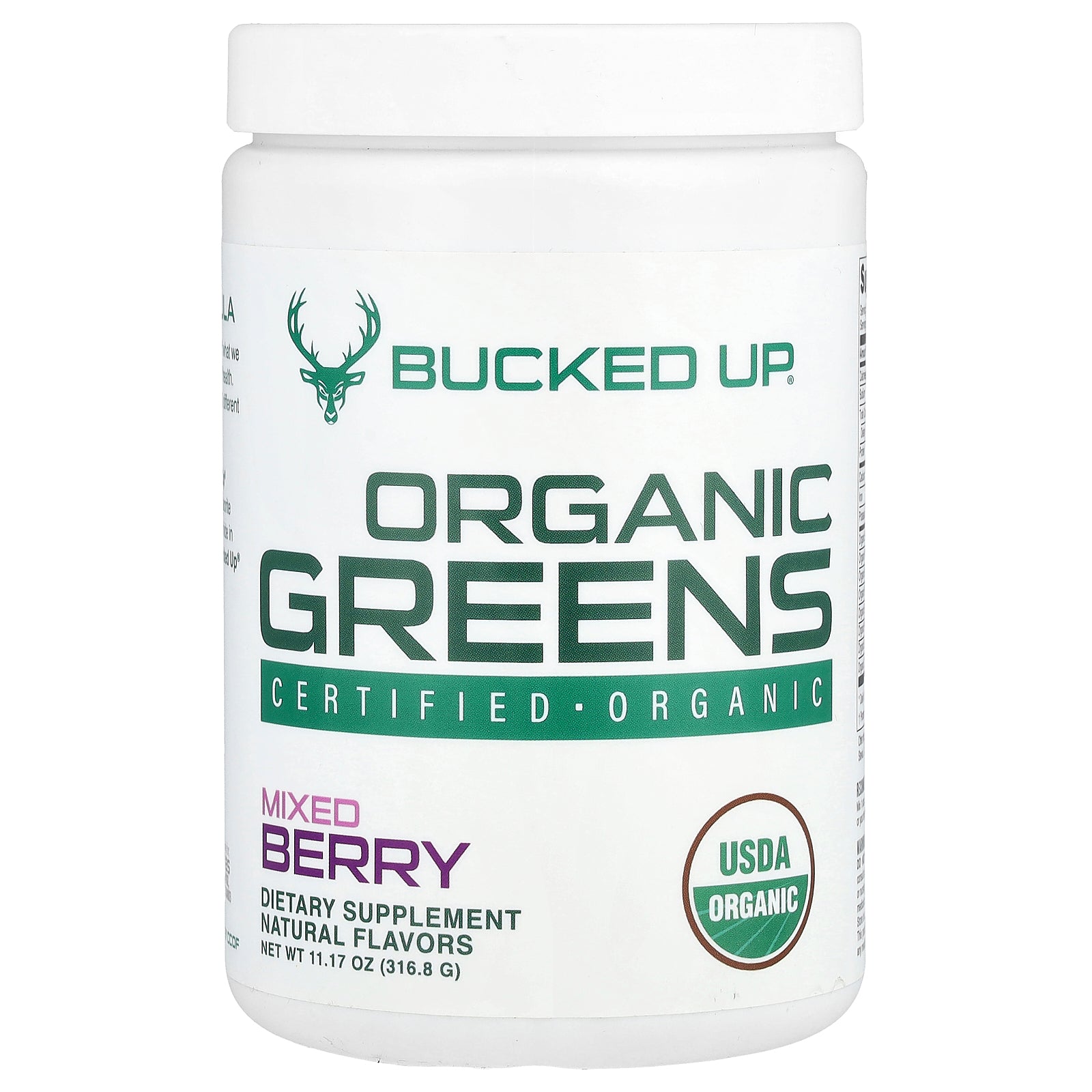 Bucked Up, Organic Greens, Mixed Berry, 11.17 oz (316.8 g)