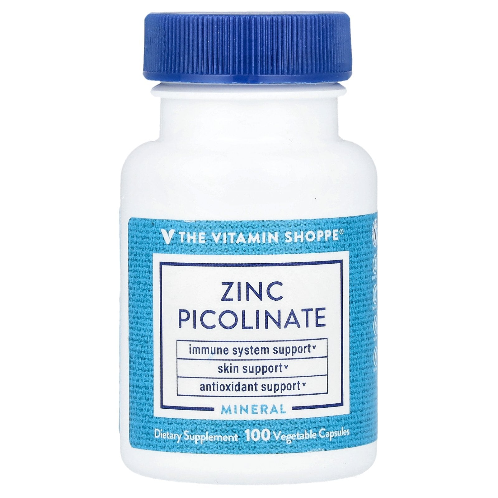 The Vitamin Shoppe, Zinc Picolinate, 100 Vegetable Capsules (22 mg per Capsule)