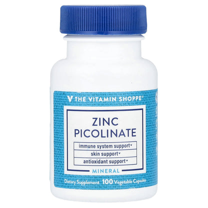 The Vitamin Shoppe, Zinc Picolinate, 100 Vegetable Capsules (22 mg per Capsule)