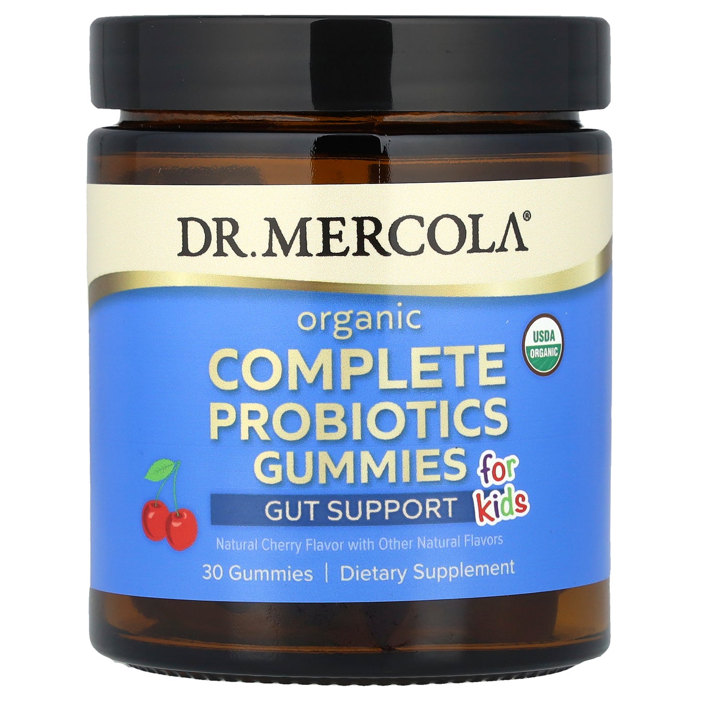 Dr. Mercola, Organic Complete Probiotics Gummies, For Kids, Natural Cherry, 30 Gummies (10 mg (1 Billion CFU) per Gummy)
