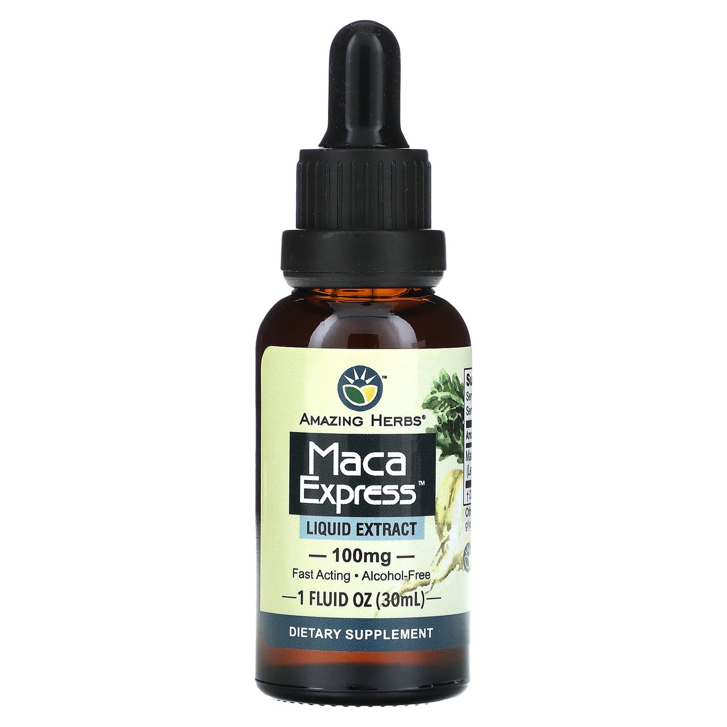 Amazing Herbs, Maca Express Liquid Extract, 100 mg, 1 fl oz (30 ml)