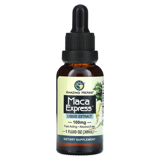 Amazing Herbs, Maca Express Liquid Extract, 100 mg, 1 fl oz (30 ml)