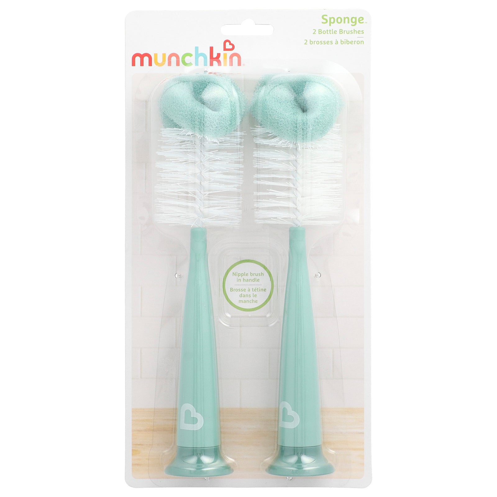 Munchkin, Sponge™, Bottle Brushes, Sage, 2 Count