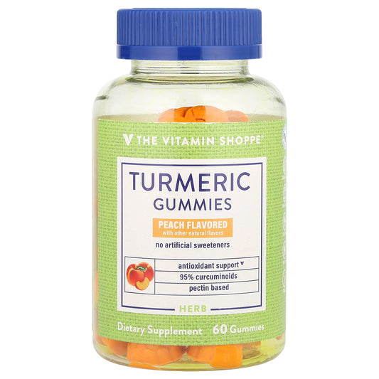 The Vitamin Shoppe, Turmeric Gummies, Peach, 60 Gummies