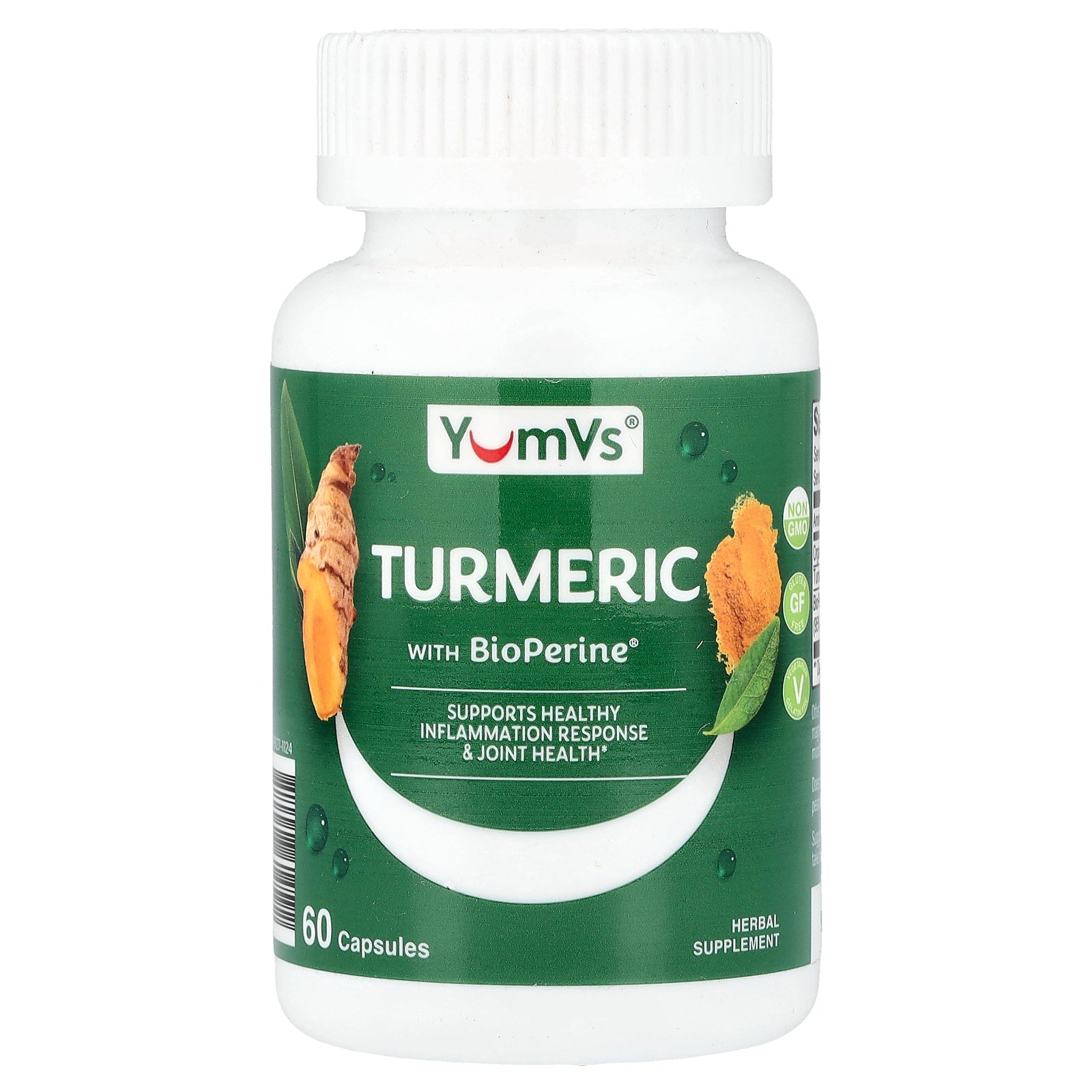 YumVs, Turmeric With BioPerine®, 60 Capsules