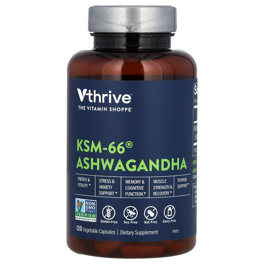Vthrive, KSM-66 Ashwagandha, 120 Vegetable Capsules (300 mg per Capsule)