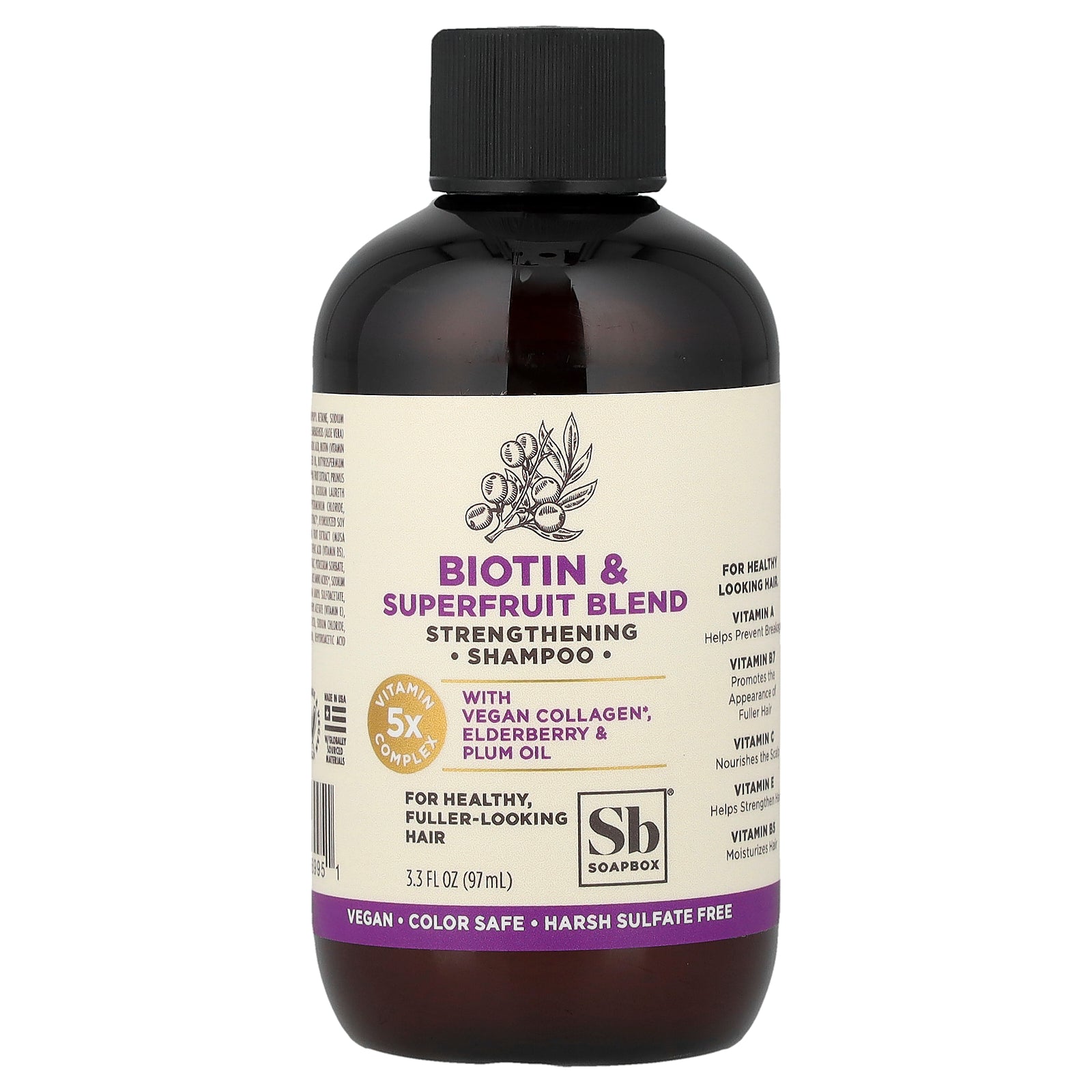 Soapbox, Strengthening Shampoo, Biotin & Superfruit, 3.3 fl oz (97 ml)