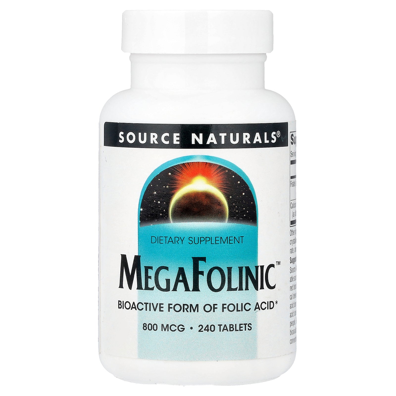 Source Naturals, MegaFolinic™, 800 mcg, 240 Tablets