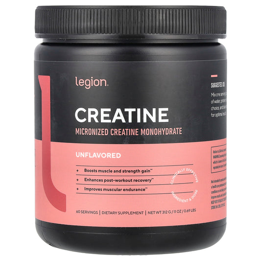 Legion Athletics, Creatine, Micronized Creatine Monohydrate, Unflavored, 0.69 lbs (312 g)