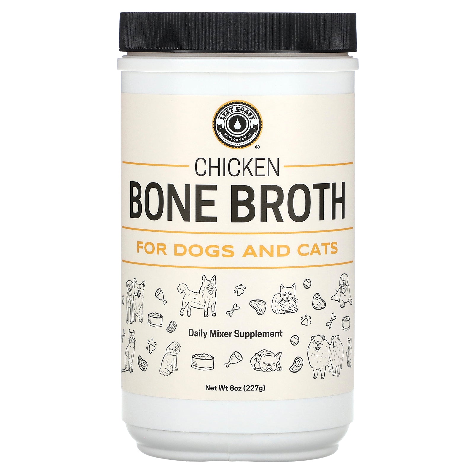 Left Coast Performance, Chicken Bone Broth, For Dogs and Cats, 8 oz (227 g)