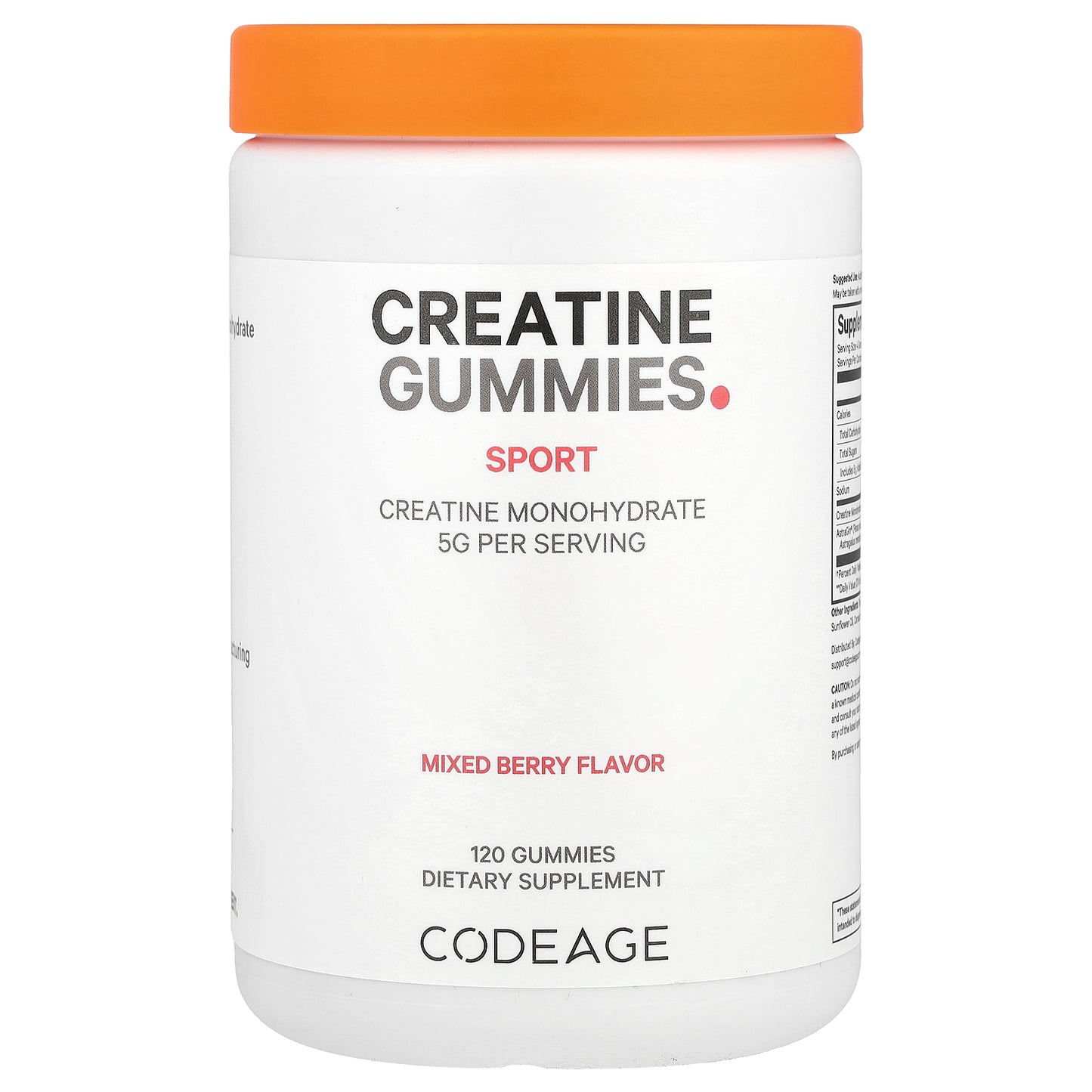 Codeage, Sport, Creatine Gummies, Mixed Berry, 120 Gummies