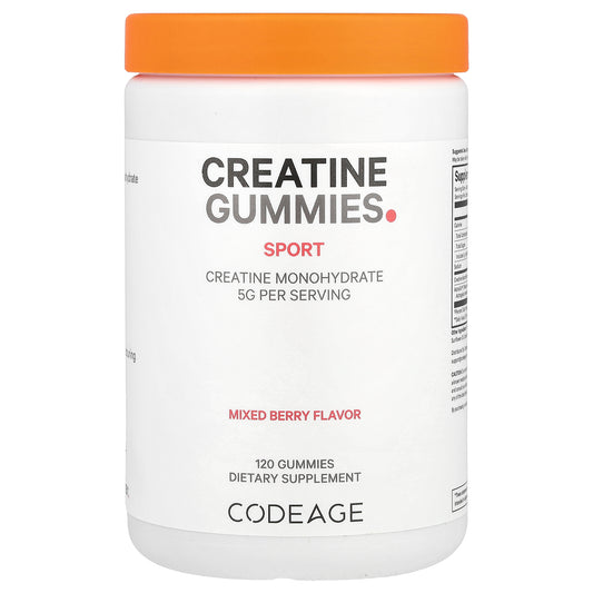 Codeage, Sport, Creatine Gummies, Mixed Berry, 120 Gummies